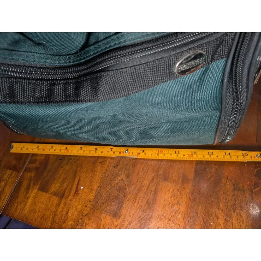 American Tourister Green Black Travel Train Case Carry On Tote Organizer Bag